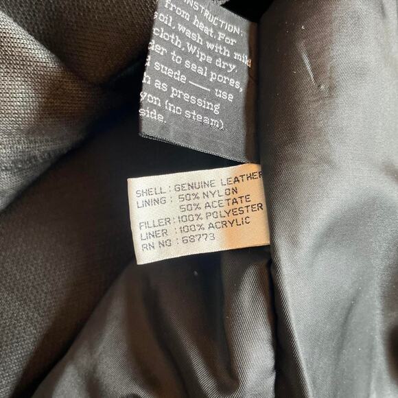 Cougar Leather Jacket Men's Large Black Button Down Removable Faux Fur - Picture 6 of 6